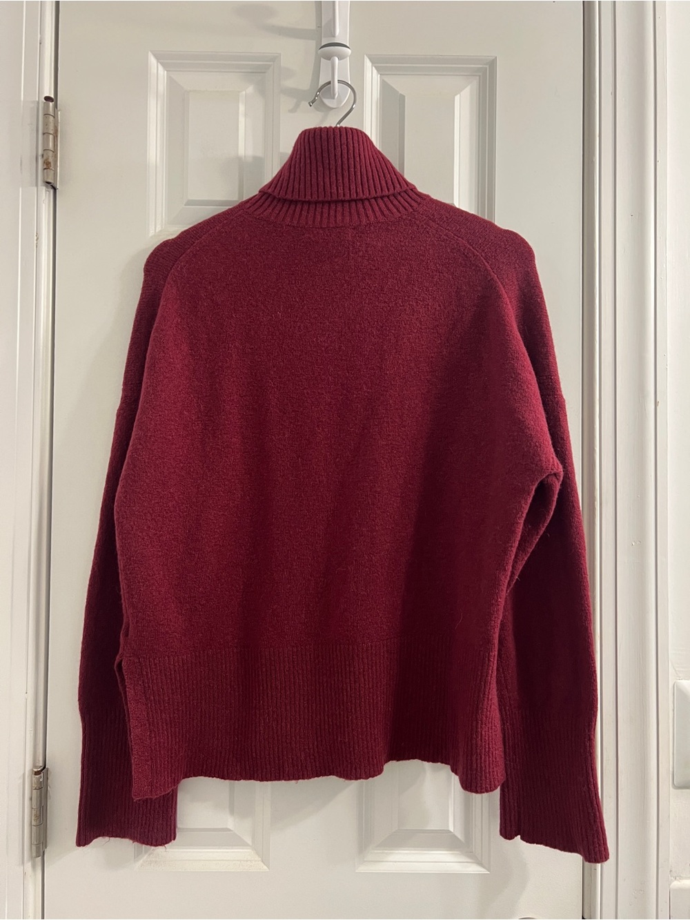 J. Crew Burgundy Wool Turtleneck Sweater- Small - Picture 3 of 9